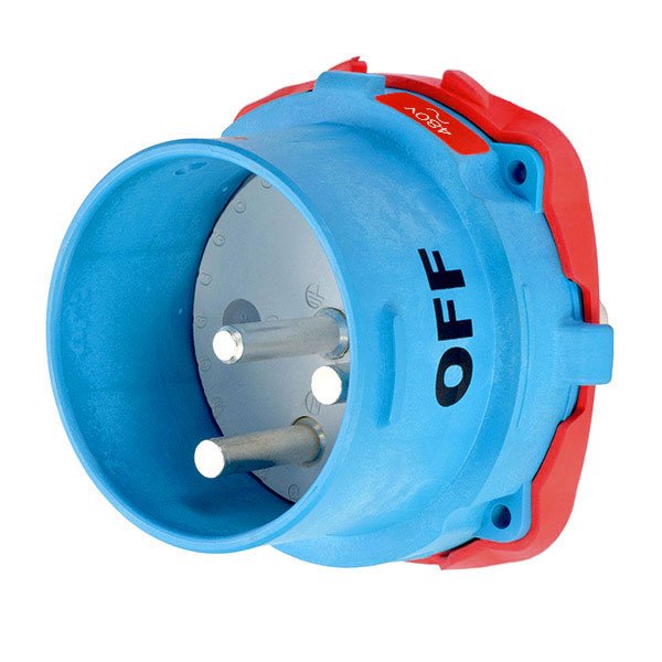33-98042 - DS100 INLET POLY BLUE SIZE 5 TYPE 4X 2P+G 100A 480 VAC 60 Hz NO AUX